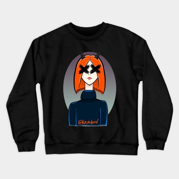 DEMON GIRL by Lucie Leud Crewneck Sweatshirt by Lucie Leud 